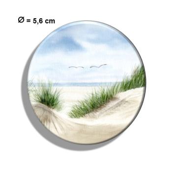 Kühlschrankmagnet m. Flaschenöffner Düne im Sommer Aquarell Maritim Kunst Druck Kunstdruck Dänemark Nordsee Ostsee Dünen Meer Möwe Strand Amrum Sylt